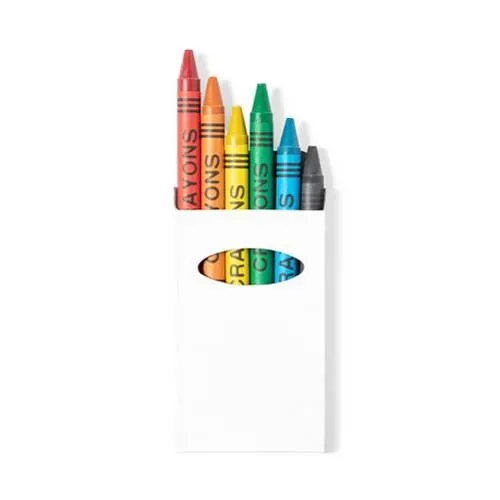 Set de 6 ceras brillantes en caja de cartón ref 9831 - Blanco