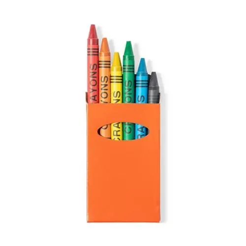 Set de 6 ceras brillantes en caja de cartón ref 9831 - Naranja
