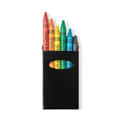 Set de 6 ceras brillantes en caja de cartón ref 9831 - Negro