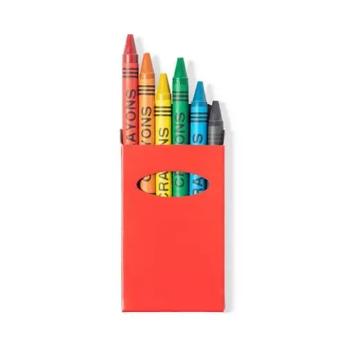 Set de 6 ceras brillantes en caja de cartón ref 9831 - Rojo