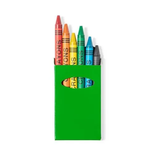 Set de 6 ceras brillantes en caja de cartón ref 9831 - Verde