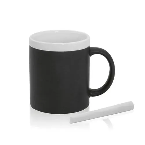Taza de cerámica negra para pintar con tiza incluida ref 3272 - Blanco