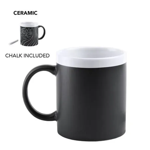 Taza de cerámica negra para pintar con tiza incluida ref 3272 - vista 1