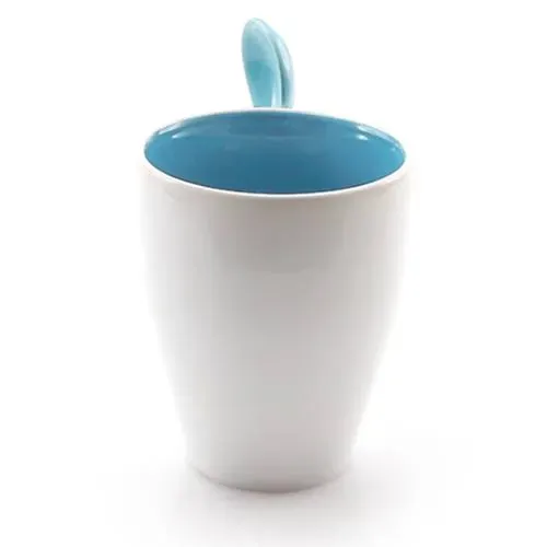 Taza de cerámica con cuchara integrada en colores vivos ref 9459 - 03