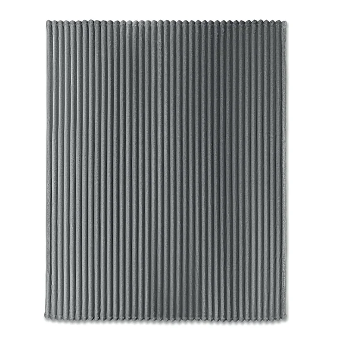 Manta de forro polar RPET a rayas Nieve ref mo3184 - Gris Piedra Arriba