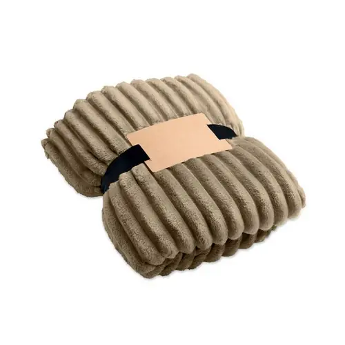Manta de forro polar RPET a rayas Nieve ref mo3184 - Kaki