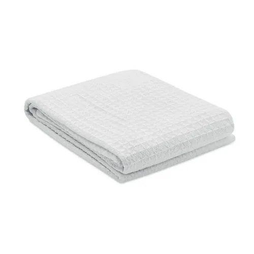 Manta waffle de algodón ligero en caja de regalo ref MO2049 - Blanco