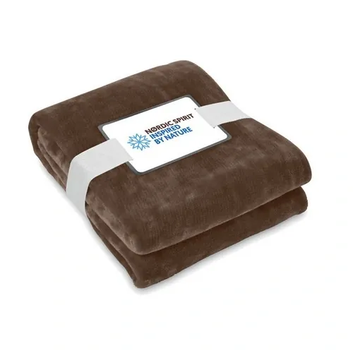Manta de vellón RPET de 280 gr/m² con cinta imprimible ref MO6804 - 5 Chocolate