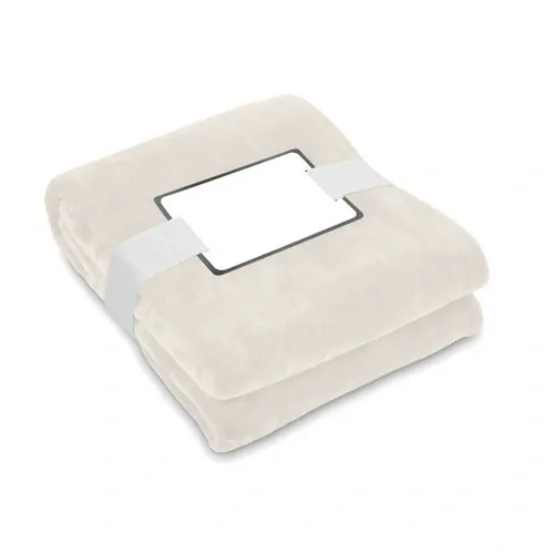 Manta de vellón RPET de 280 gr/m² con cinta imprimible ref MO6804 - Beig