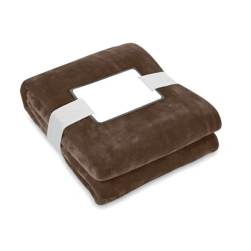 Manta de vellón RPET de 280 gr/m² con cinta imprimible ref MO6804 - Chocolate