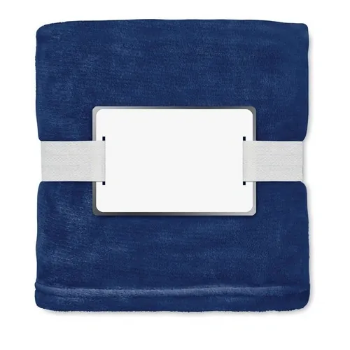 Manta de vellón RPET de 280 gr/m² con cinta imprimible ref MO6804 - Side Azul