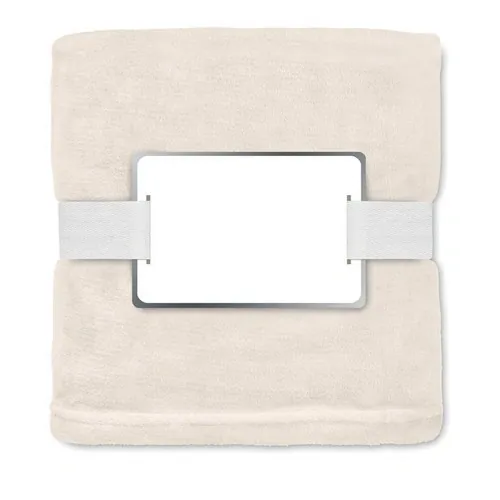 Manta de vellón RPET de 280 gr/m² con cinta imprimible ref MO6804 - Side Beig