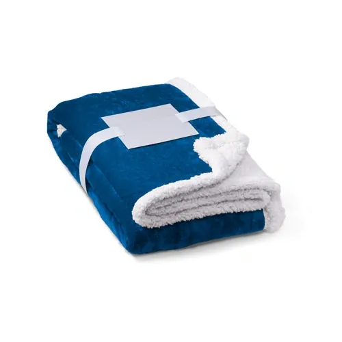 Manta polar reversible con forro sherpa y cierre ref 99078 - Azul Royal