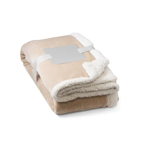 Manta polar reversible con forro sherpa y cierre ref 99078 - Beige