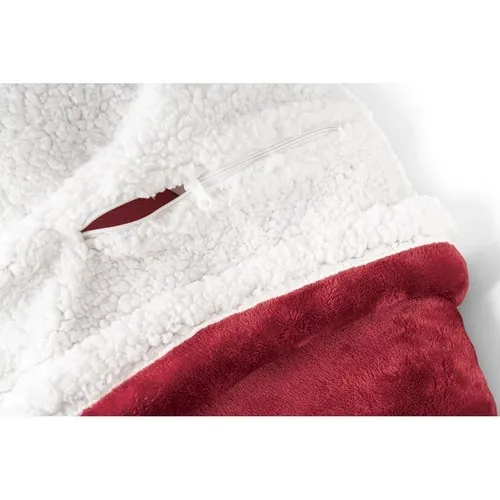 Manta polar reversible con forro sherpa y cierre ref 99078 - Burdeos 02