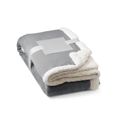 Manta polar reversible con forro sherpa y cierre ref 99078 - Gris 01