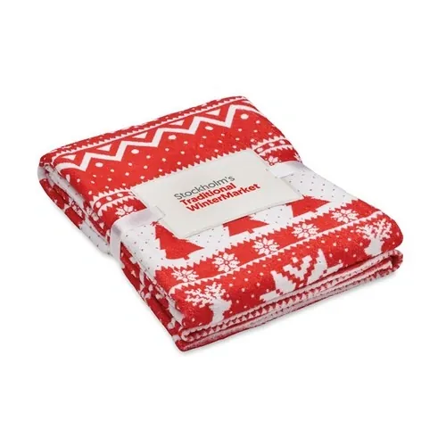 Manta polar RPET coral estampado invernal ref CX1548 - Printed Rojo