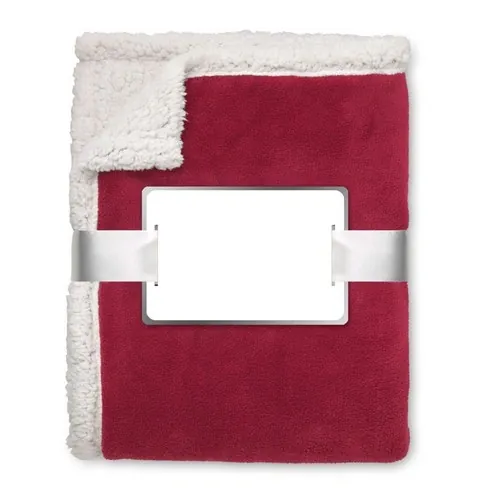 Manta polar coral reversible con forro sherpa ref MO9089 - Back Burdeos