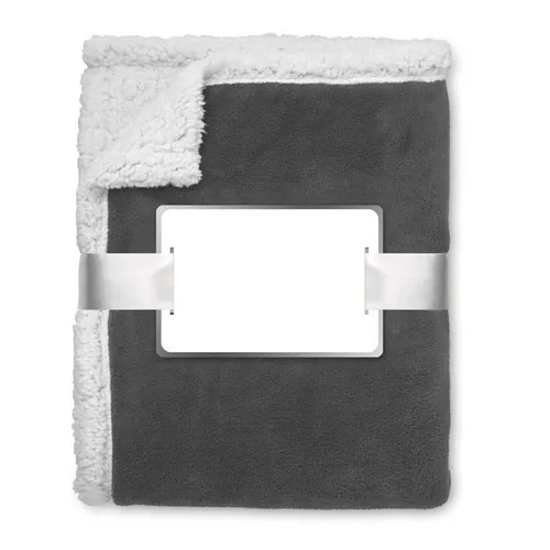 Manta polar coral reversible con forro sherpa ref MO9089 - Back Gris