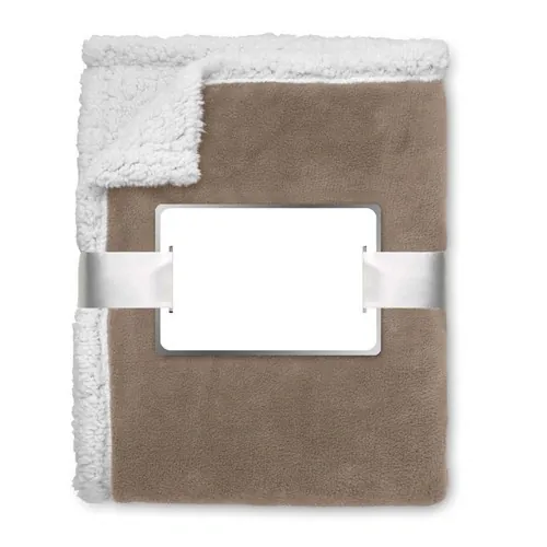 Manta polar coral reversible con forro sherpa ref MO9089 - Back Kaki