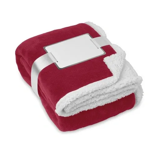 Manta polar coral reversible con forro sherpa ref MO9089 - Burdeos