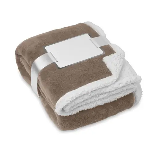Manta polar coral reversible con forro sherpa ref MO9089 - Kaki