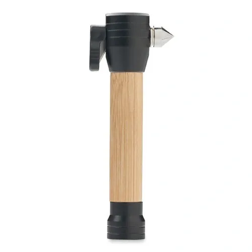 Linterna de bambú 3 en 1 con martillo y base magnética ref MO6941 - Side Madera