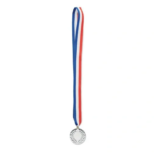 Medalla de hierro con cinta tricolor azul blanco rojo ref MO2260 - Open Plata Mate