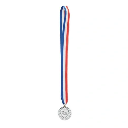 Medalla de hierro con cinta tricolor azul blanco rojo ref MO2260 - Printed Plata Mate