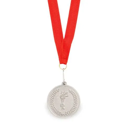 Medalla metálica con cinta roja y bandera española ref 3743