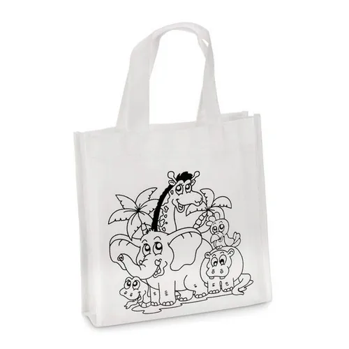 Mini bolsa non woven para colorear con 5 rotuladores ref MO8922 - Back Blanco