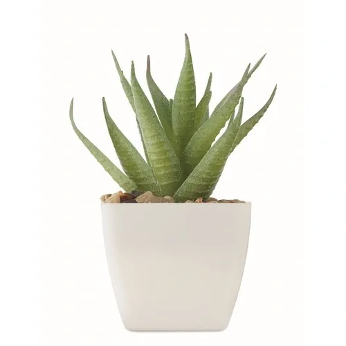 Mini planta artificial artiloe decorativa para tu hogar ref MO2852 - Back Blanco