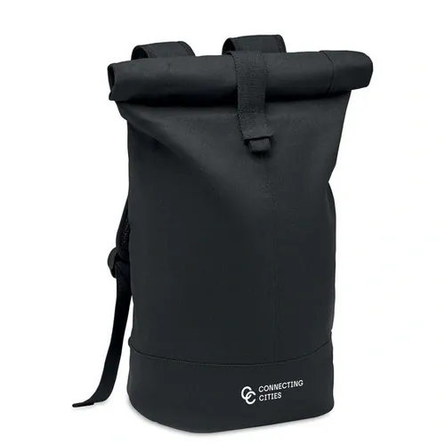 Mochila rolltop de canvas lavado con refuerzo acolchado ref MO6704 - Printed Negro