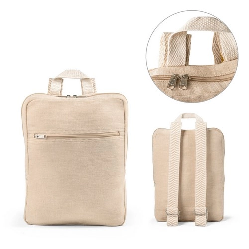 Mochila de juco con bolsillo frontal y correas ajustables ref 92938