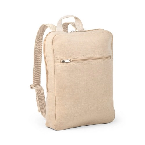 Mochila de juco con bolsillo frontal y correas ajustables ref 92938