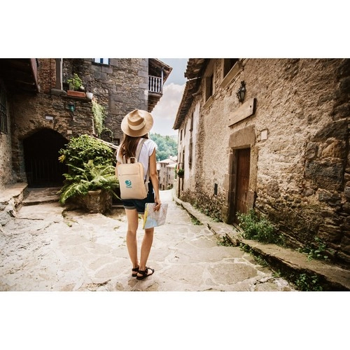 Mochila de juco con bolsillo frontal y correas ajustables ref 92938