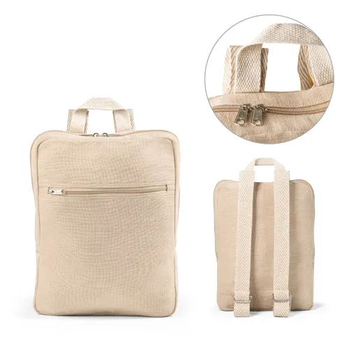 Mochila de juco con bolsillo frontal y correas ajustables ref 92938