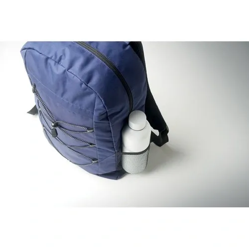Mochila RPET 600D con bolsillo frontal y cordón decorativo ref MO2491 - Azul 2
