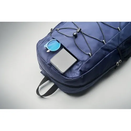 Mochila RPET 600D con bolsillo frontal y cordón decorativo ref MO2491 - Azul Item Detail Picture