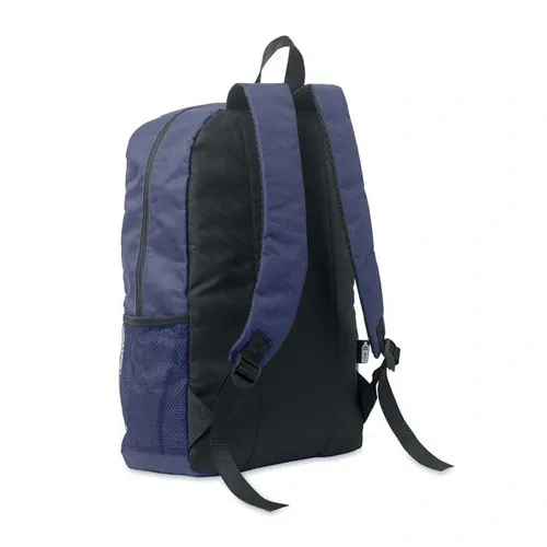 Mochila RPET 600D con bolsillo frontal y cordón decorativo ref MO2491 - Azul Side