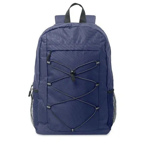 Mochila RPET 600D con bolsillo frontal y cordón decorativo ref MO2491 - Azul Top