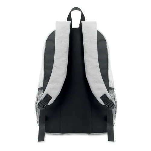 Mochila RPET 600D con bolsillo frontal y cordón decorativo ref MO2491 - Blanco 1