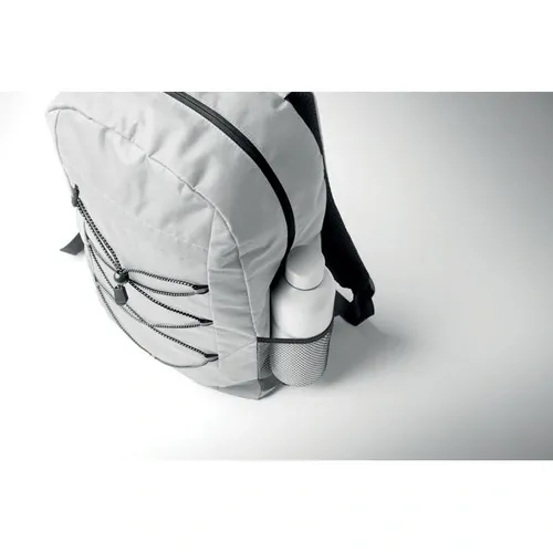 Mochila RPET 600D con bolsillo frontal y cordón decorativo ref MO2491 - Blanco 2