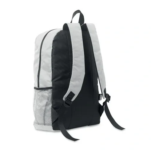 Mochila RPET 600D con bolsillo frontal y cordón decorativo ref MO2491 - Blanco Side