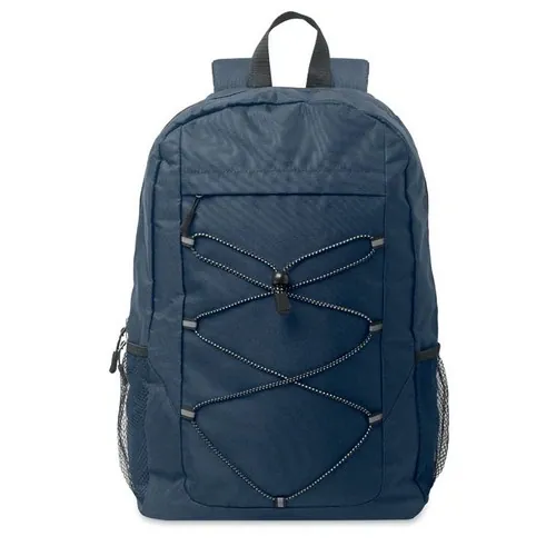 Mochila RPET 600D con bolsillo frontal y cordón decorativo ref MO2491 - French Marino Top