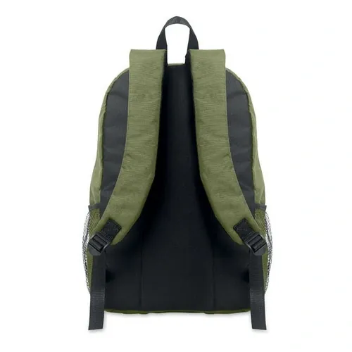 Mochila RPET 600D con bolsillo frontal y cordón decorativo ref MO2491 - Verde Militar 1
