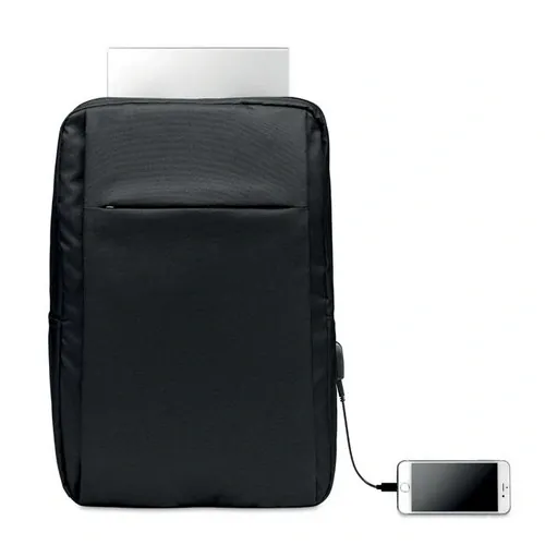 Mochila para portátil con conector USB tipo A ref MO6328 - Back Negro