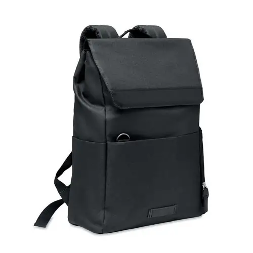 Mochila RPET 600D jaspeada para portátil 15 pulgadas ref MO6464 - Negro