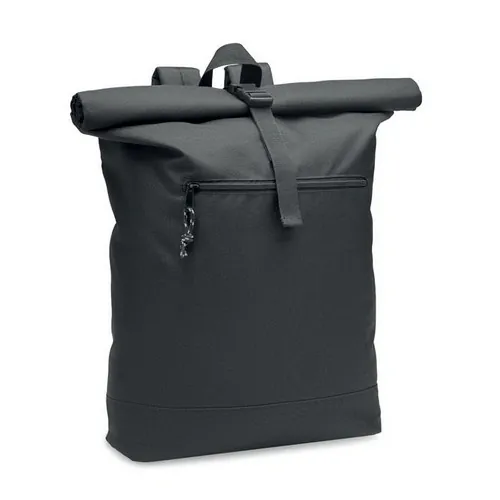 Mochila roll top poliéster 600D con respaldo acolchado ref MO6998 - Front Negro