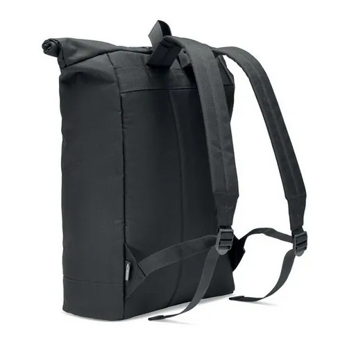Mochila roll top poliéster 600D con respaldo acolchado ref MO6998 - Side Negro
